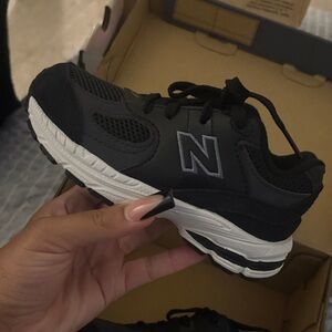 New Balance Kids Black and White Sneakers